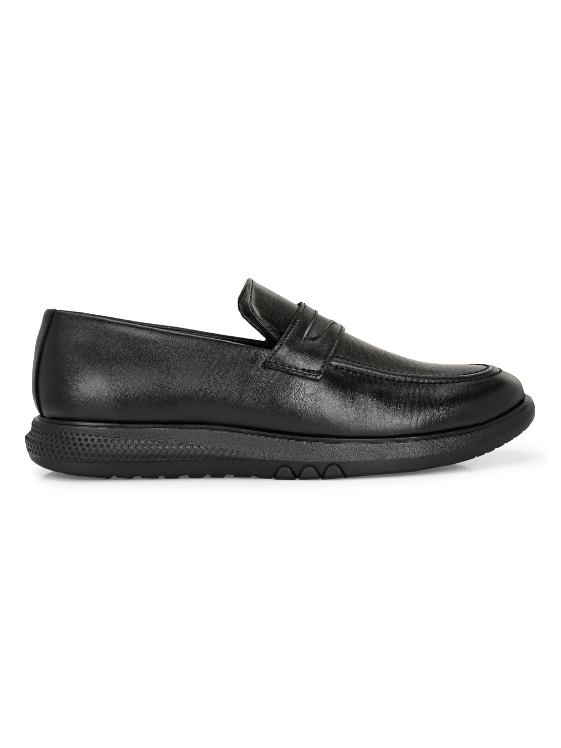 TokyoSole Urban Glide Black Penny Loafers for Men(HRLFR005BLK)