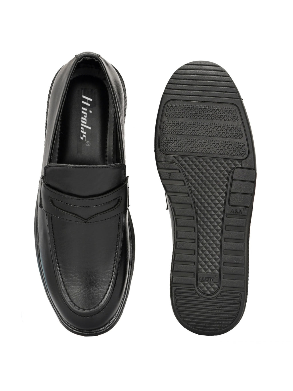 TokyoSole Urban Glide Black Penny Loafers for Men(HRLFR005BLK)