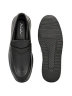 TokyoSole Urban Glide Black Penny Loafers for Men(HRLFR005BLK)
