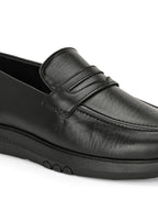 TokyoSole Urban Glide Black Penny Loafers for Men(HRLFR005BLK)