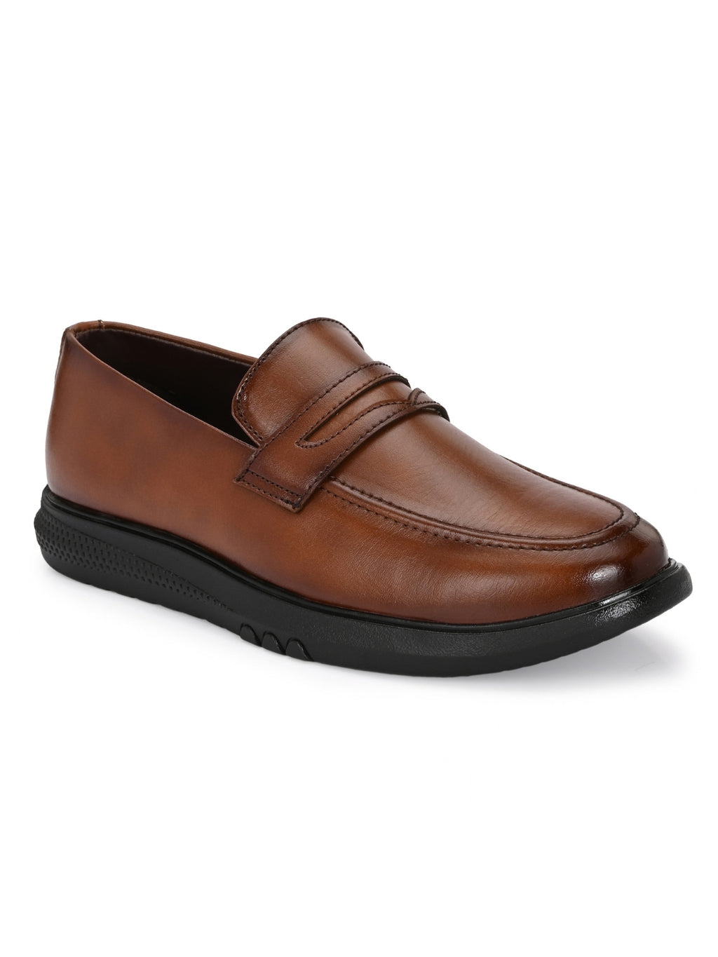 TokyoSole Amber Crest Tan Penny Loafers for Men (HRLFR005TAN)