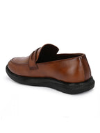TokyoSole Amber Crest Tan Penny Loafers for Men (HRLFR005TAN)