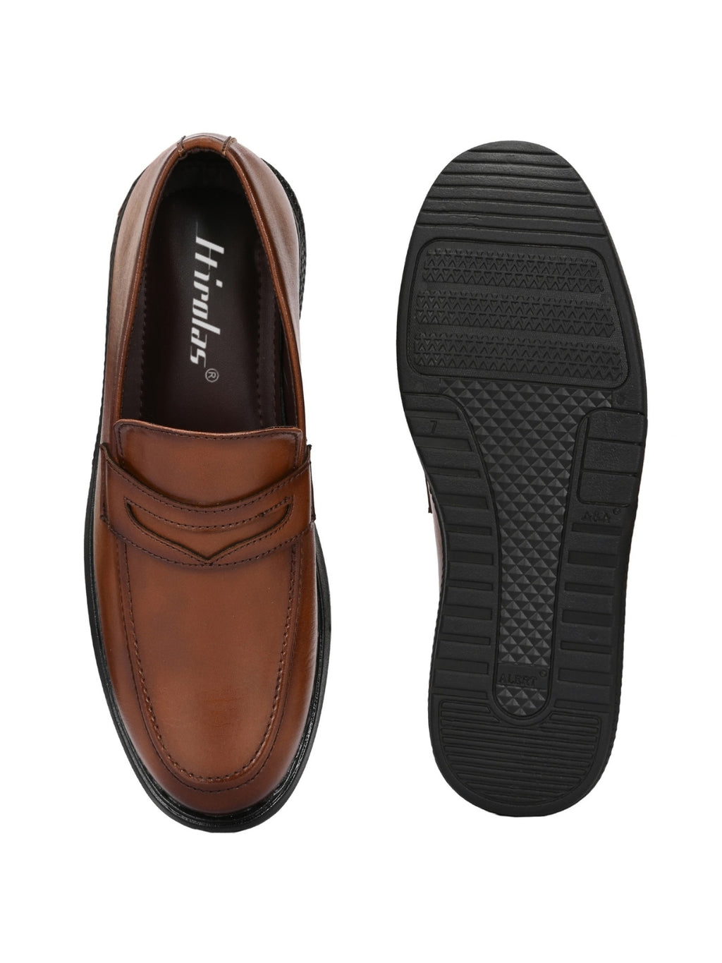 TokyoSole Amber Crest Tan Penny Loafers for Men (HRLFR005TAN)