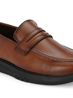 TokyoSole Amber Crest Tan Penny Loafers for Men (HRLFR005TAN)