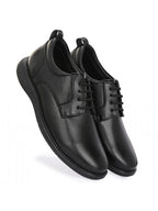 TokyoSole Vertex Black Leather Derby Shoes for Men (HRLFR006BLK)