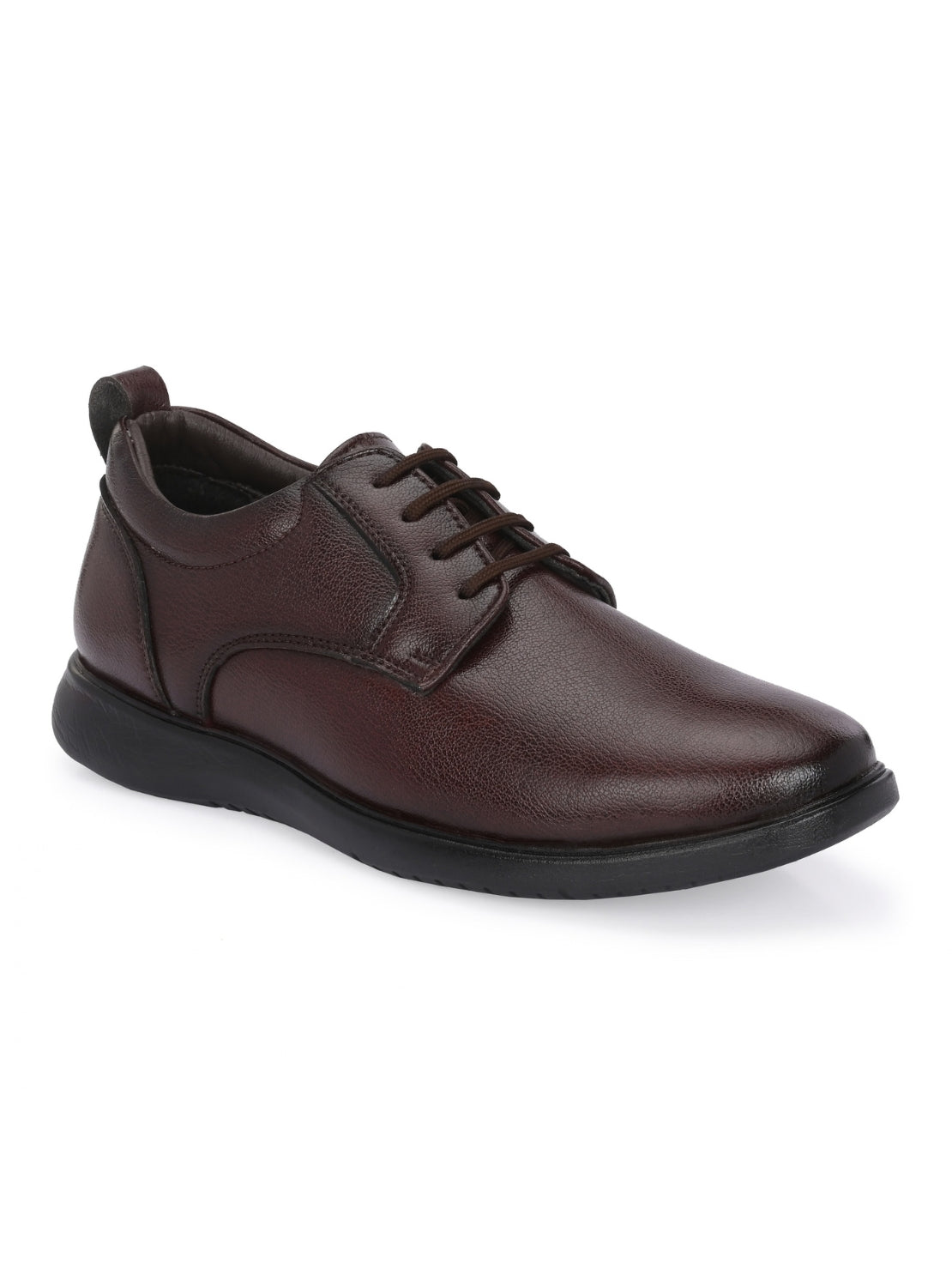 TokyoSole Mahogany Edge Leather Derby Shoes for Men (HRLFR006BRN)