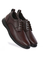 TokyoSole Mahogany Edge Leather Derby Shoes for Men (HRLFR006BRN)