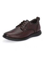 TokyoSole Mahogany Edge Leather Derby Shoes for Men (HRLFR006BRN)