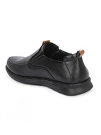TokyoSole ShadowEase Black Leather Slip-On Shoes for Men (HRLFR007BLK)
