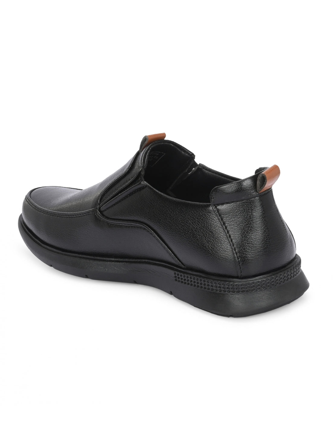 TokyoSole ShadowEase Black Leather Slip-On Shoes for Men (HRLFR007BLK)