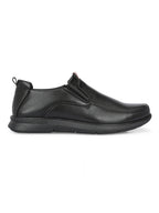 TokyoSole ShadowEase Black Leather Slip-On Shoes for Men (HRLFR007BLK)