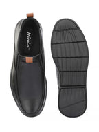TokyoSole ShadowEase Black Leather Slip-On Shoes for Men (HRLFR007BLK)
