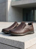 TokyoSole Brown Slip-On Formal Shoes (HRLFR007BRN)
