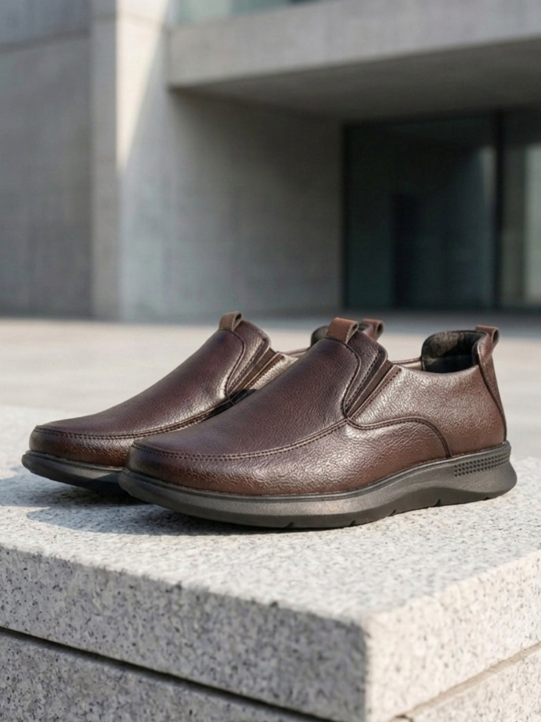 TokyoSole Brown Slip-On Formal Shoes (HRLFR007BRN)