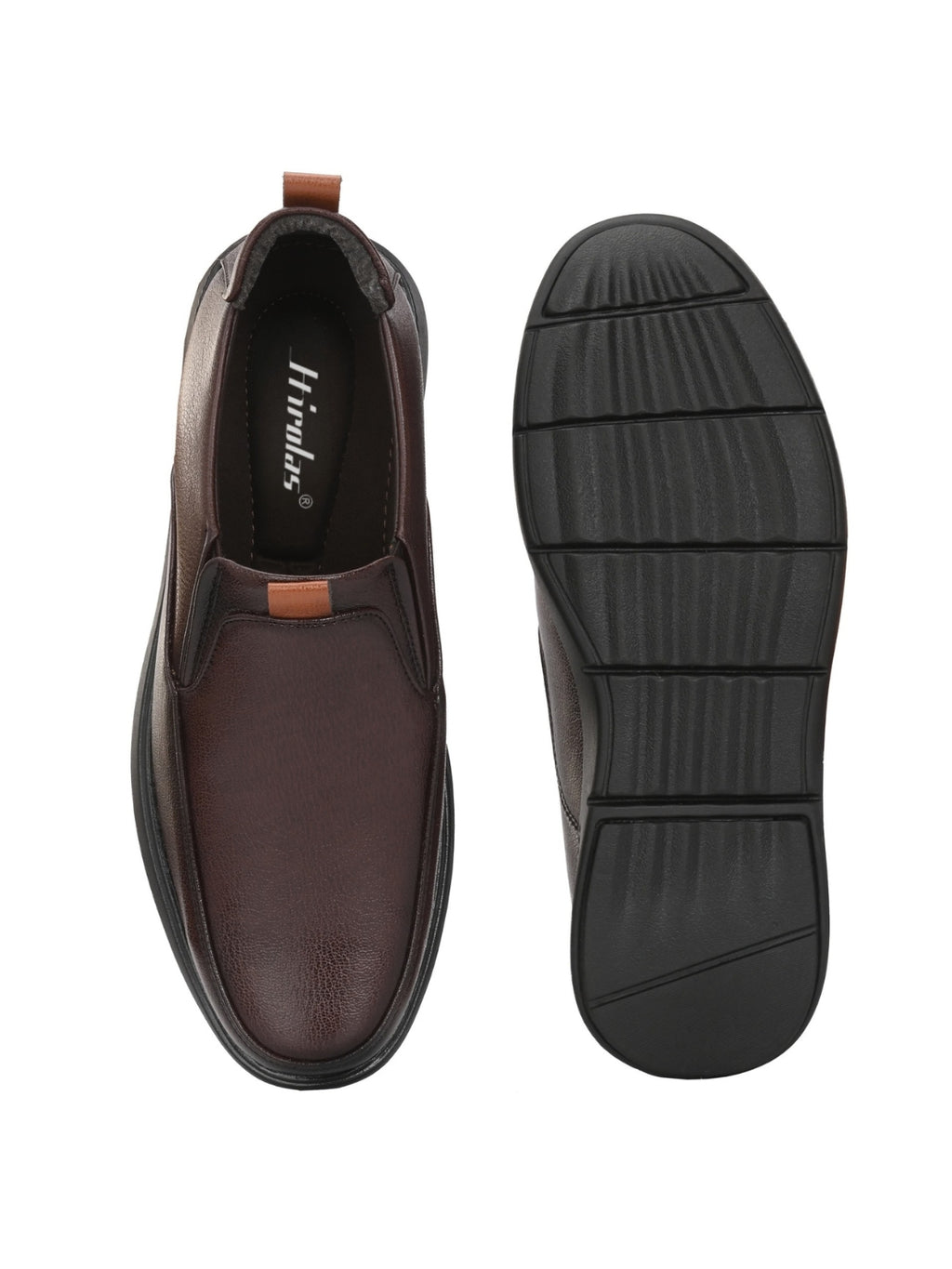 TokyoSole Brown Slip-On Formal Shoes (HRLFR007BRN)