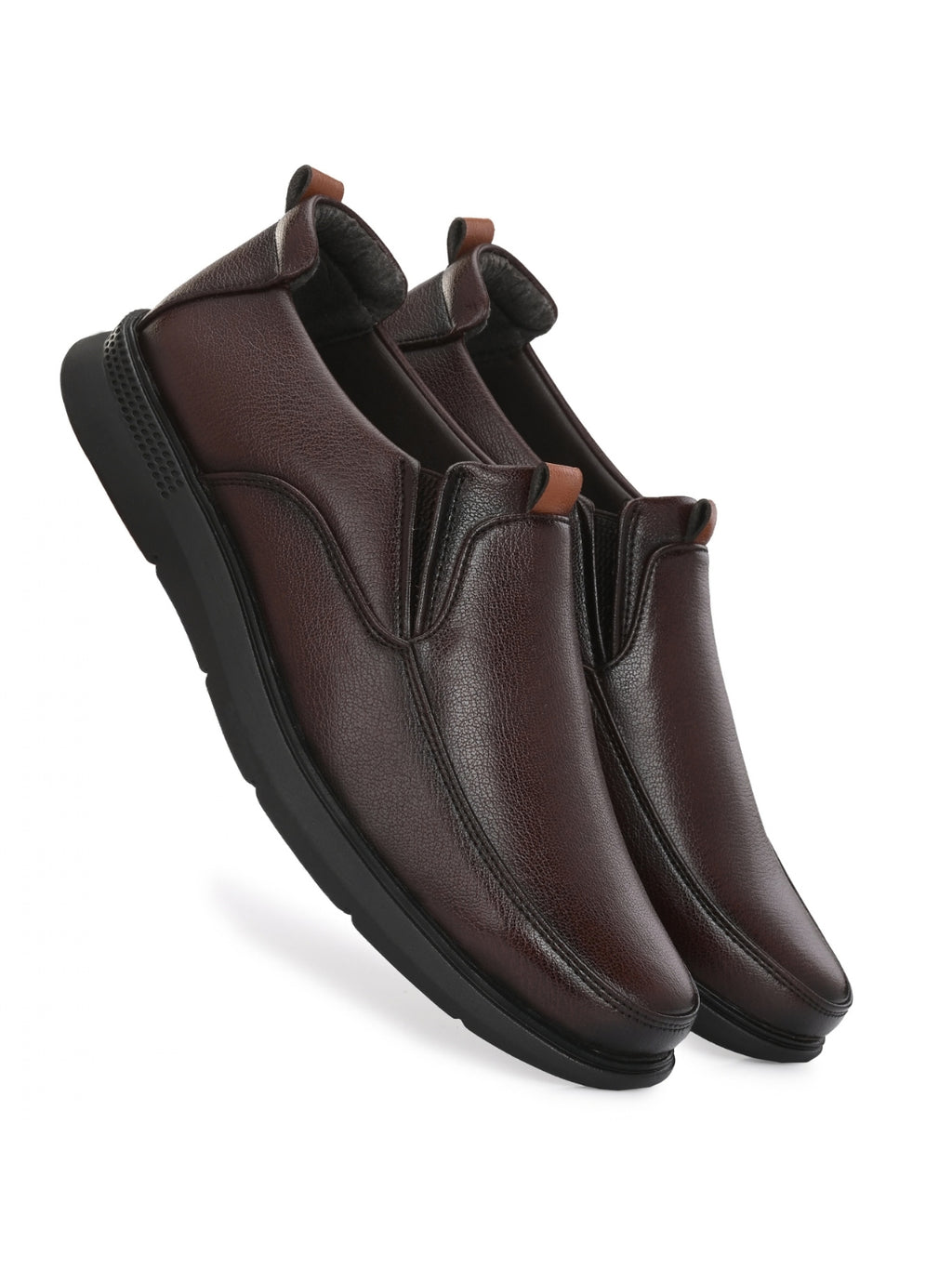 TokyoSole Brown Slip-On Formal Shoes (HRLFR007BRN)