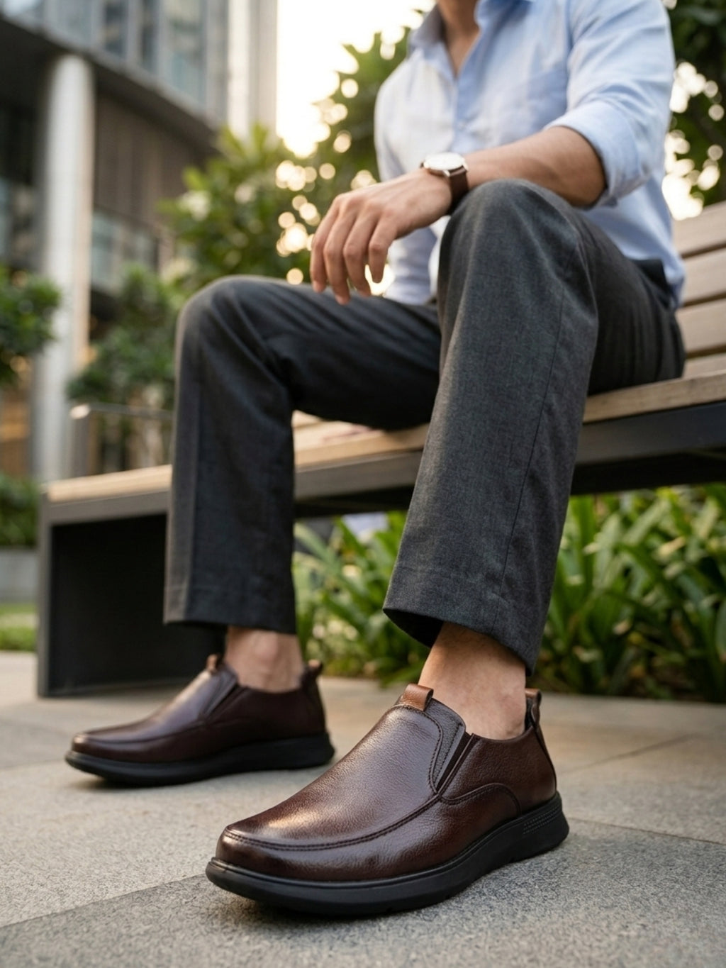 TokyoSole Brown Slip-On Formal Shoes (HRLFR007BRN)