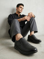 TokyoSole Signature Business Casual Shoes (HRLFR008BLK)