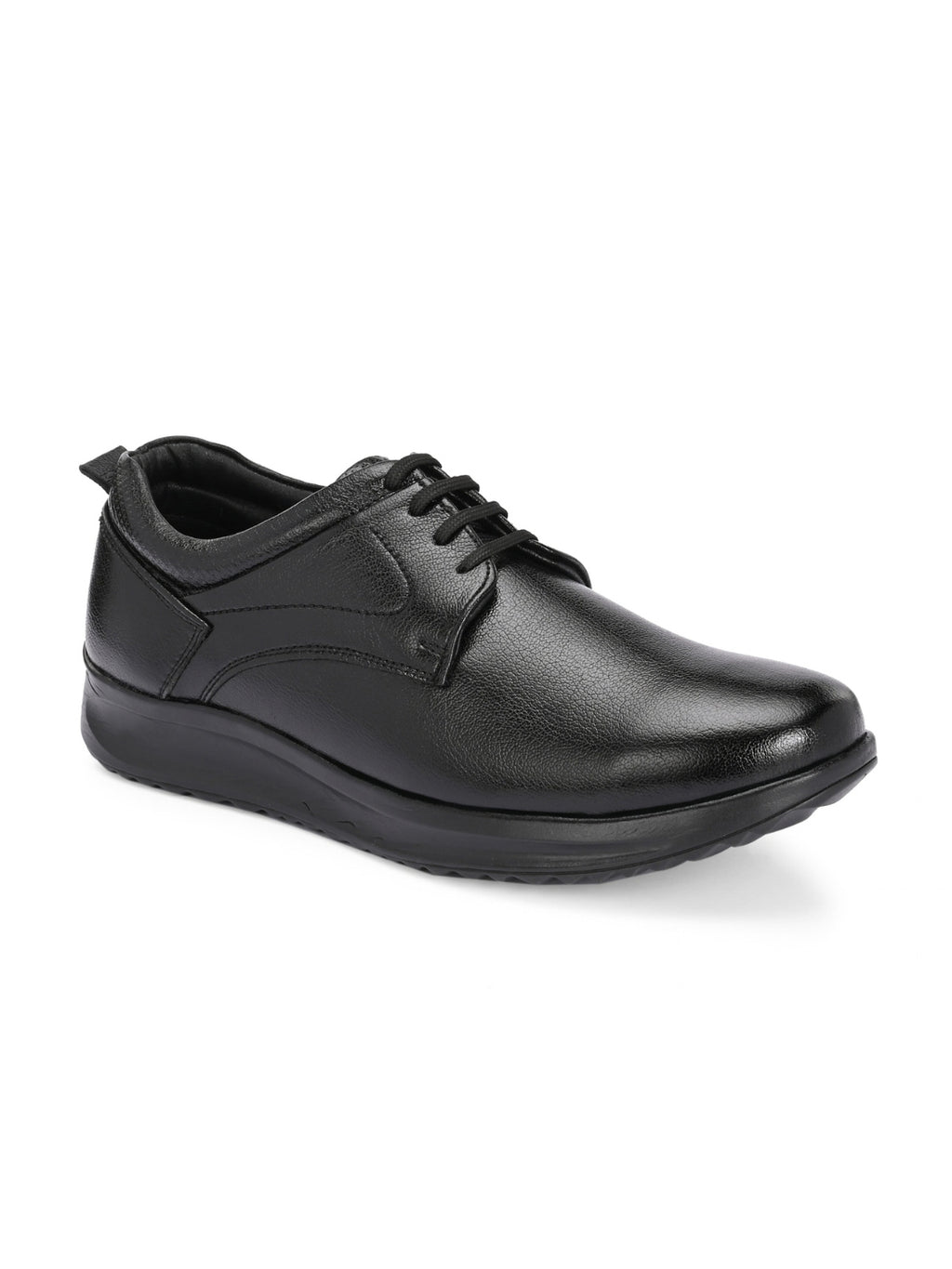 TokyoSole Premium Black Leather Oxford Formal Shoes for Men (HRLFR009BLK)