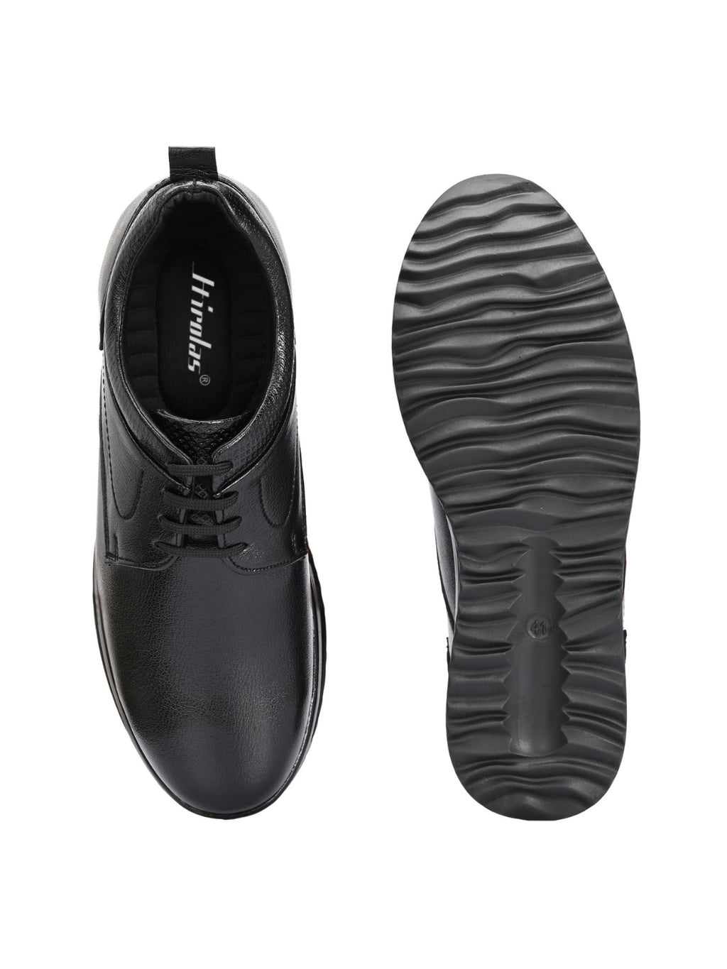 TokyoSole Premium Black Leather Oxford Formal Shoes for Men (HRLFR009BLK)