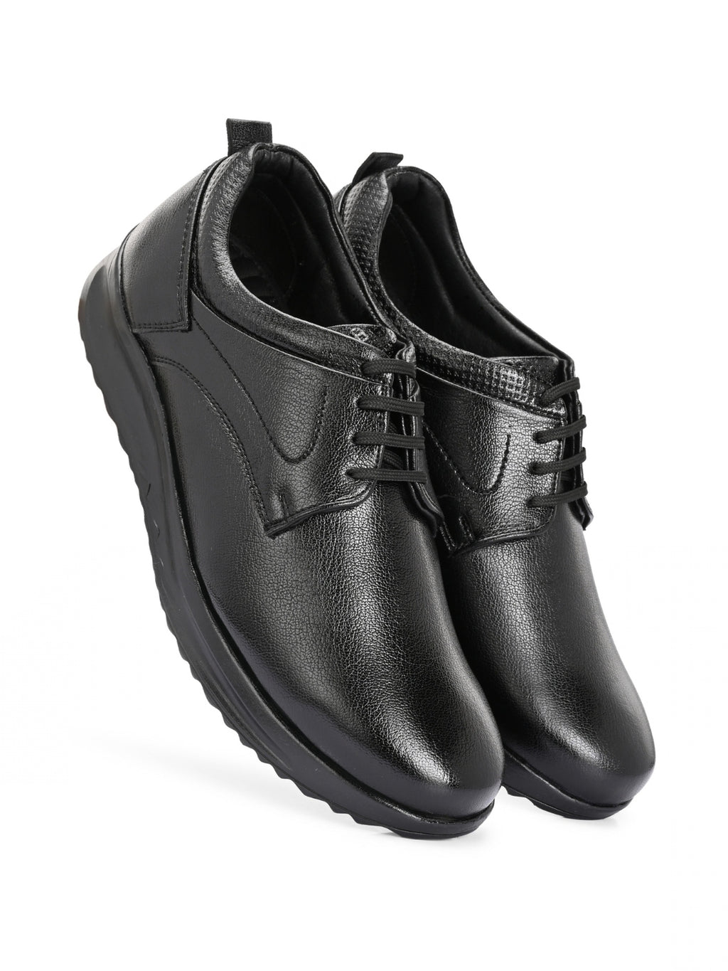 TokyoSole Premium Black Leather Oxford Formal Shoes for Men (HRLFR009BLK)