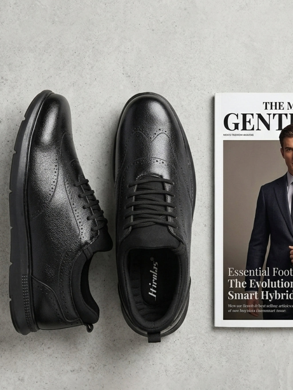 TokyoSole Premium Black Textured Leather Derby Shoes for Men (HRLFR010BLK)