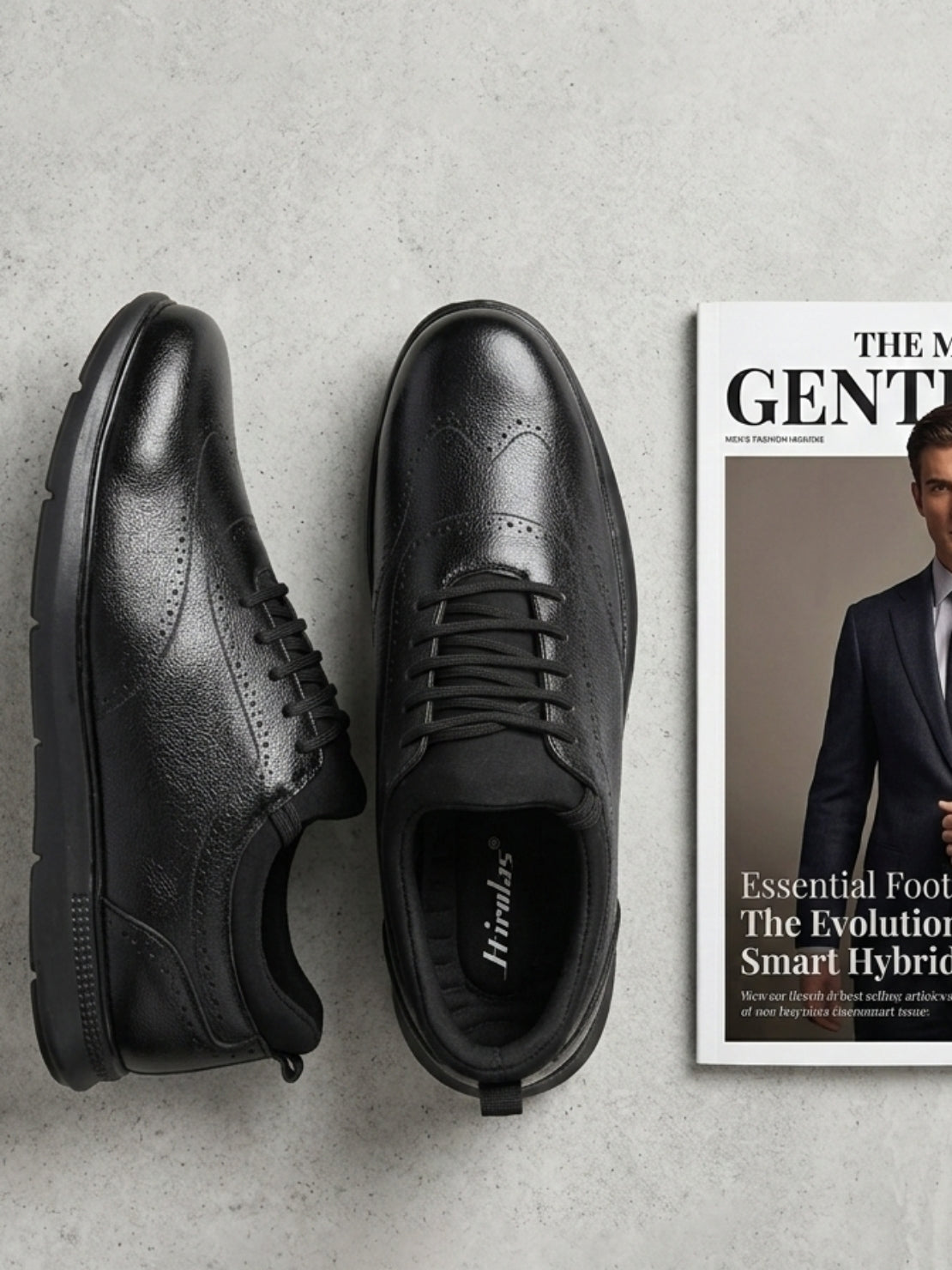 TokyoSole Premium Black Textured Leather Derby Shoes for Men (HRLFR010BLK)