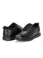 TokyoSole Premium Black Textured Leather Derby Shoes for Men (HRLFR010BLK)
