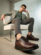 TokyoSole Heritage Burnished Oxford Shoes for Men (HRLFR010BRN)