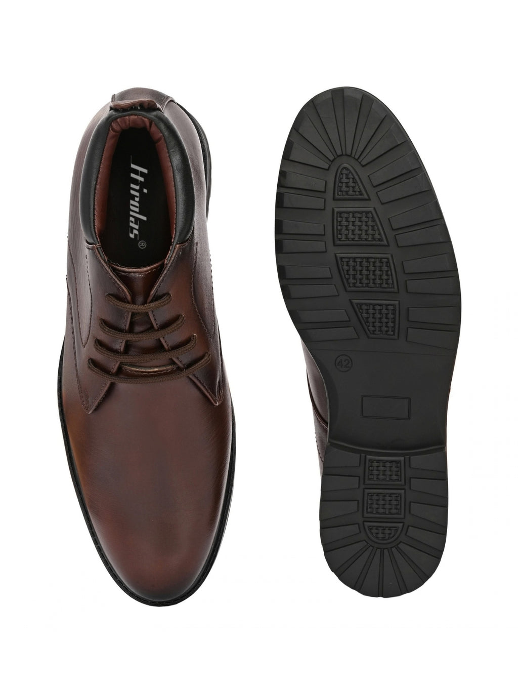 Men's Brown Ankle Length Boots for men (HRLFR001BRN)