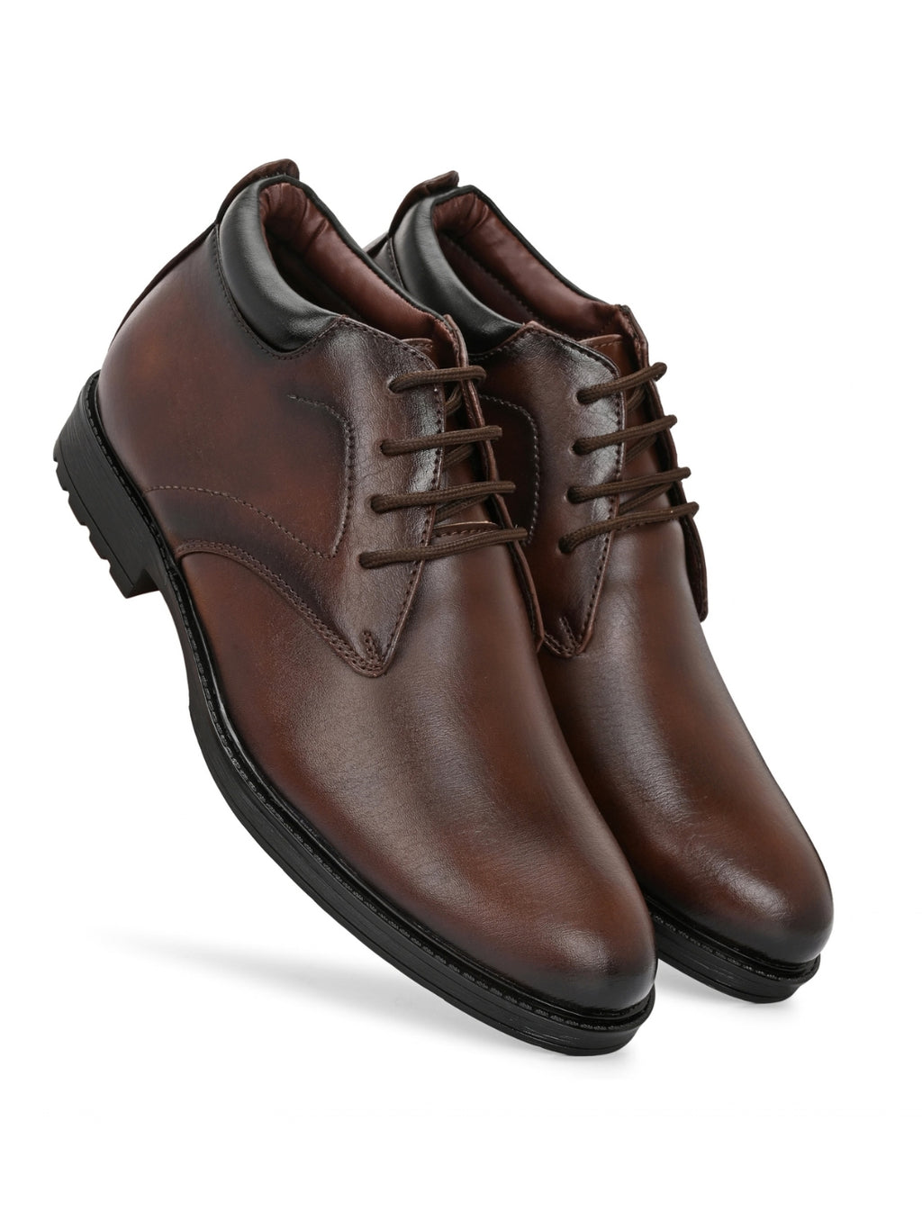 Men's Brown Ankle Length Boots for men (HRLFR001BRN)