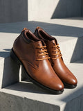 TokyoSole Saddle Prime Leather Derby Shoes for Men (HRLFR011TAN)