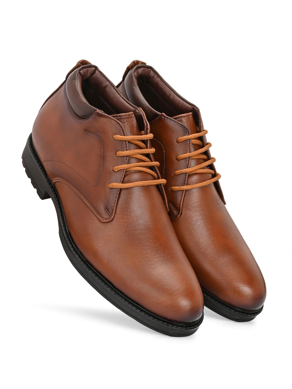 TokyoSole Saddle Prime Leather Derby Shoes for Men (HRLFR011TAN)