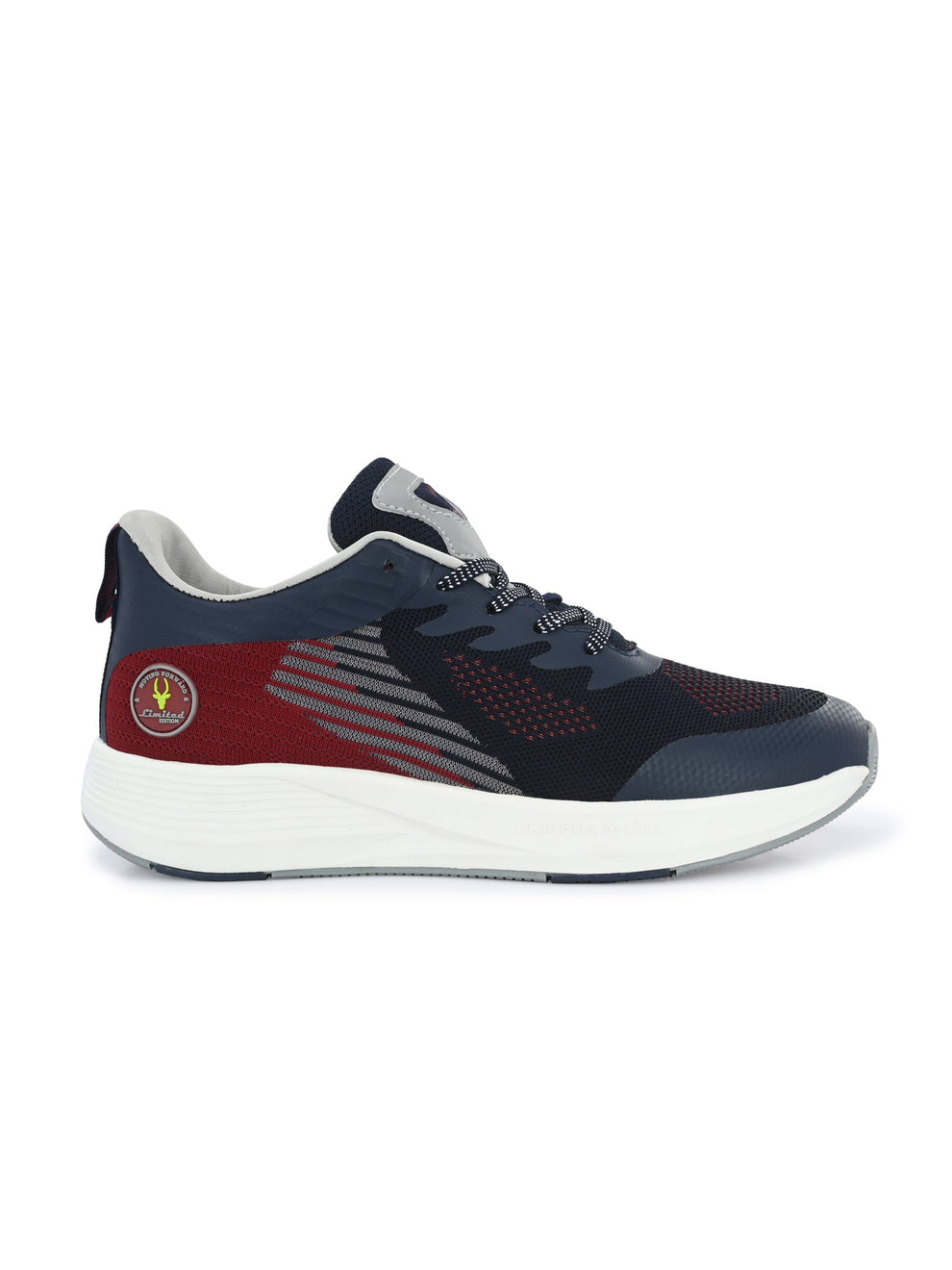 Men's Blue/Maroon Elite Shock Absorbing Walking Running Fitness Athletic Training Gym Fashion Sport Shoes (HRLMP01BLU)