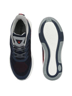 Men's Blue/Maroon Elite Shock Absorbing Walking Running Fitness Athletic Training Gym Fashion Sport Shoes (HRLMP01BLU)