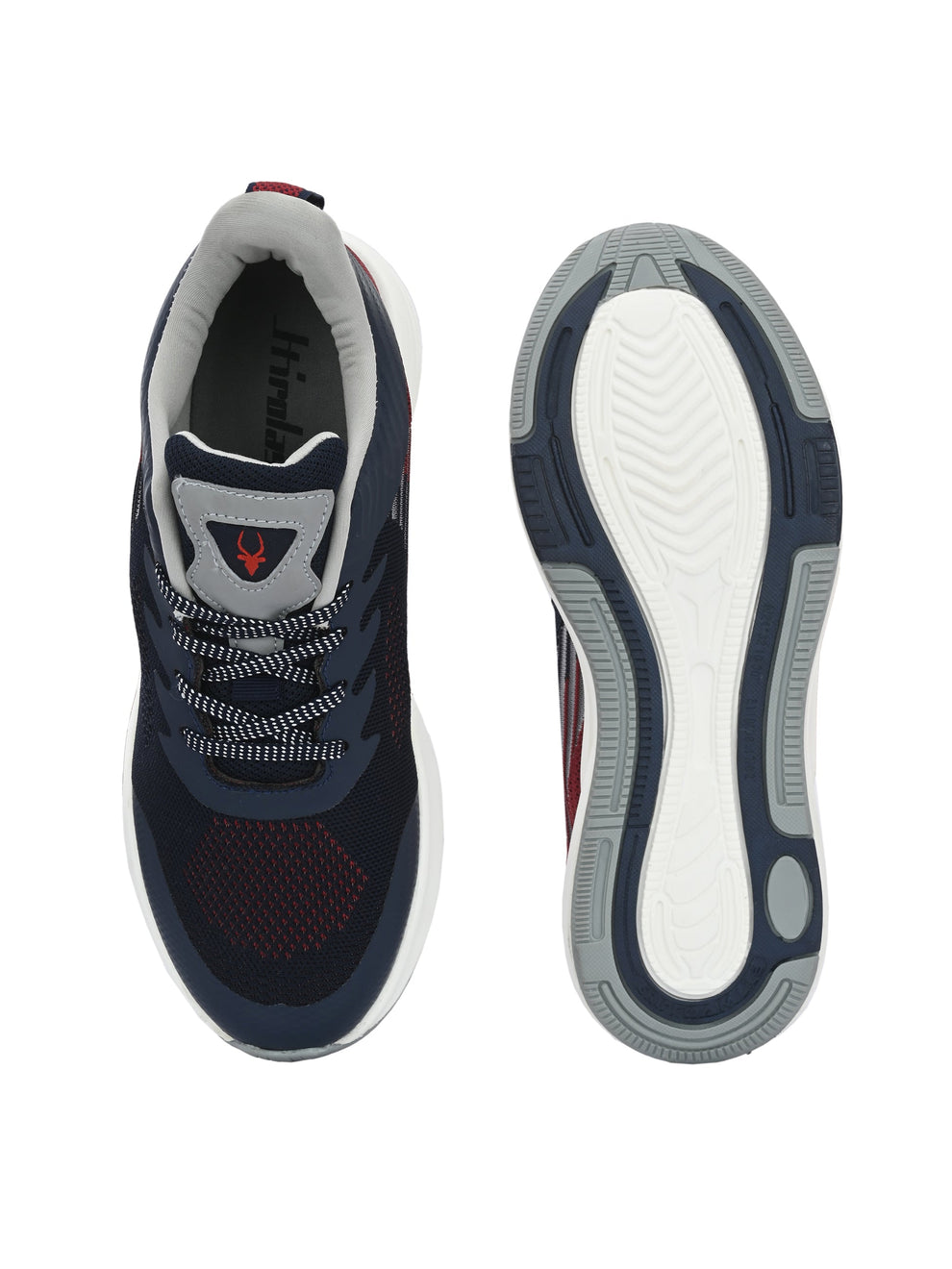 Men's Blue/Maroon Elite Shock Absorbing Walking Running Fitness Athletic Training Gym Fashion Sport Shoes (HRLMP01BLU)