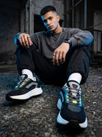 Cloudwalk Knitted Sports Running Sneakers Shoes. - Blue/Grey (HRLMP05BLK)