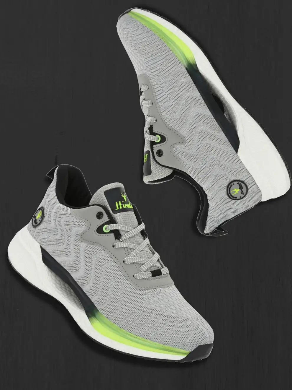 Men's Cloudwalk Knitted Running Sport Shoes. - Grey HRLMP06GRY