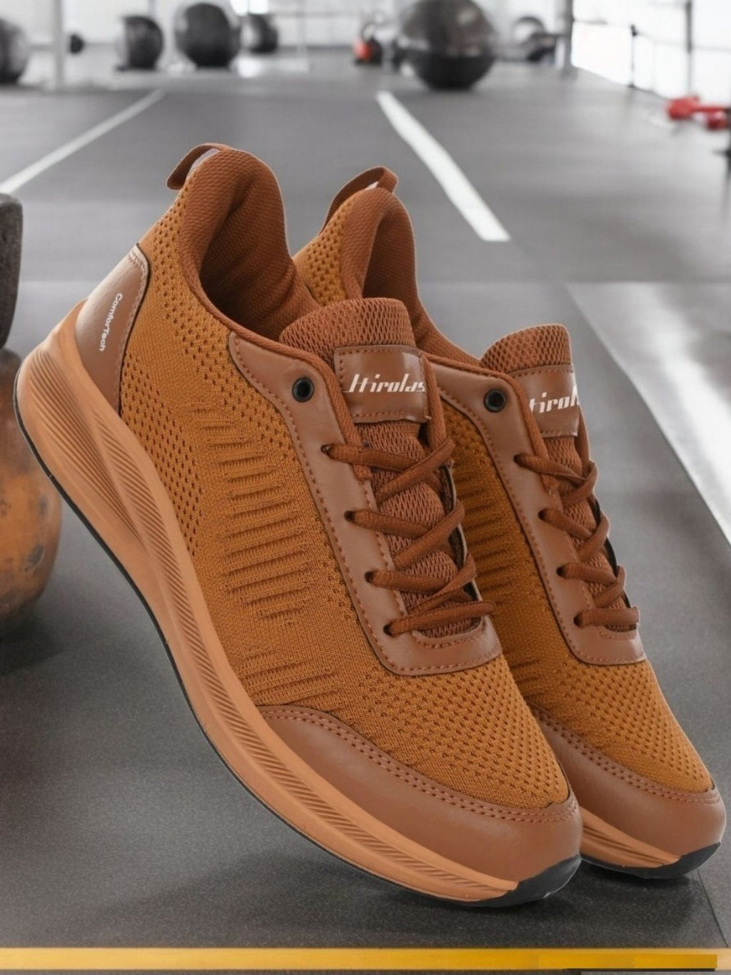 FlexKnit Sports Running Sneakers Shoes. - Tan (HRLMP09TAN)