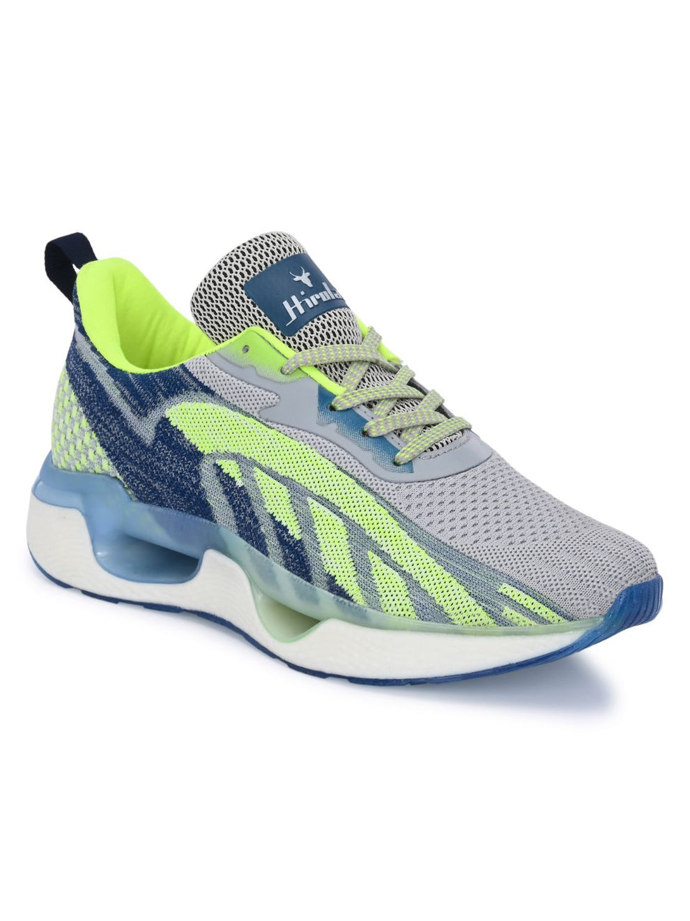 Men's Cloudwalk Knitted Running Sneakers Sport Shoes - Grey/P.Green HRLMP10GPN