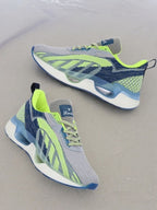 Men's Cloudwalk Knitted Running Sneakers Sport Shoes - Grey/P.Green HRLMP10GPN