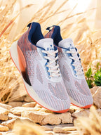 Men's Cloudwalk Knitted Sports Running Sport Shoes - White/Orange HRLMP11WOG