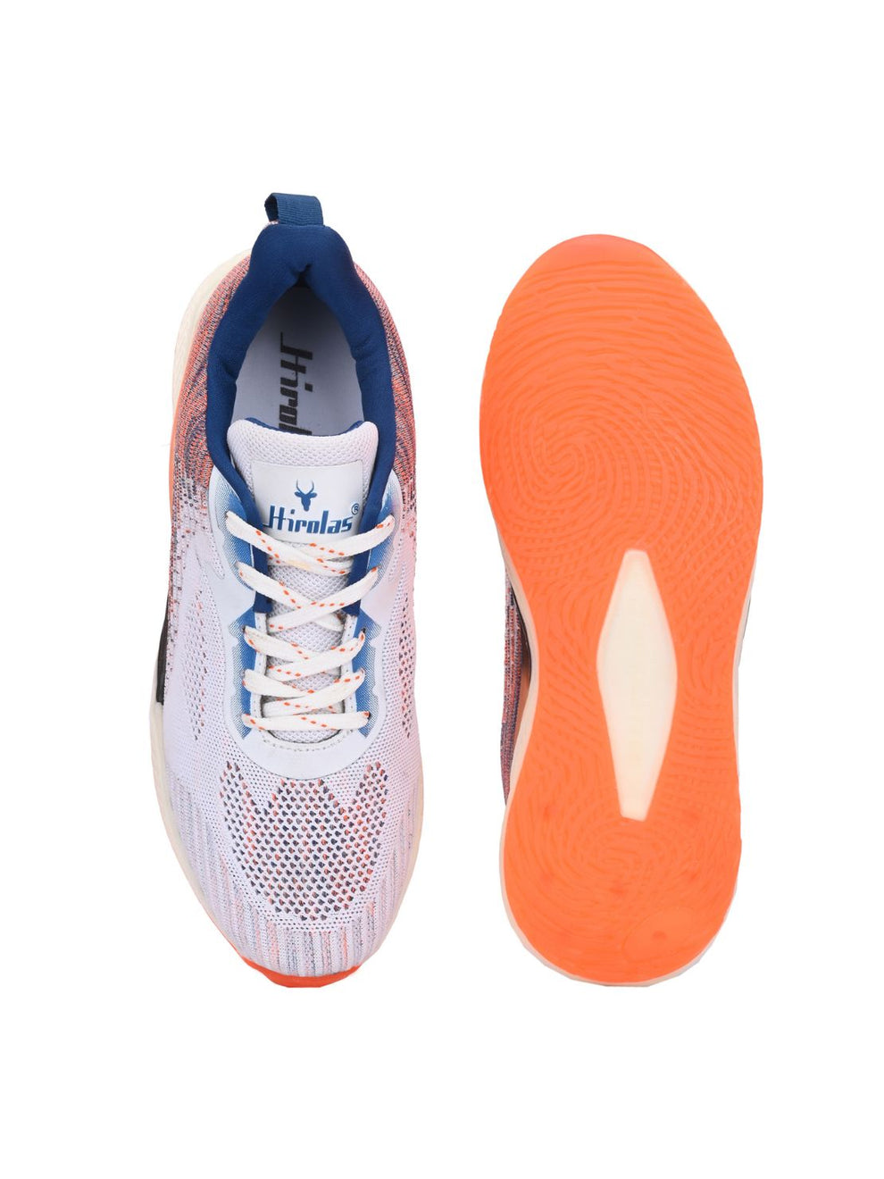 Men's Cloudwalk Knitted Sports Running Sport Shoes - White/Orange HRLMP11WOG