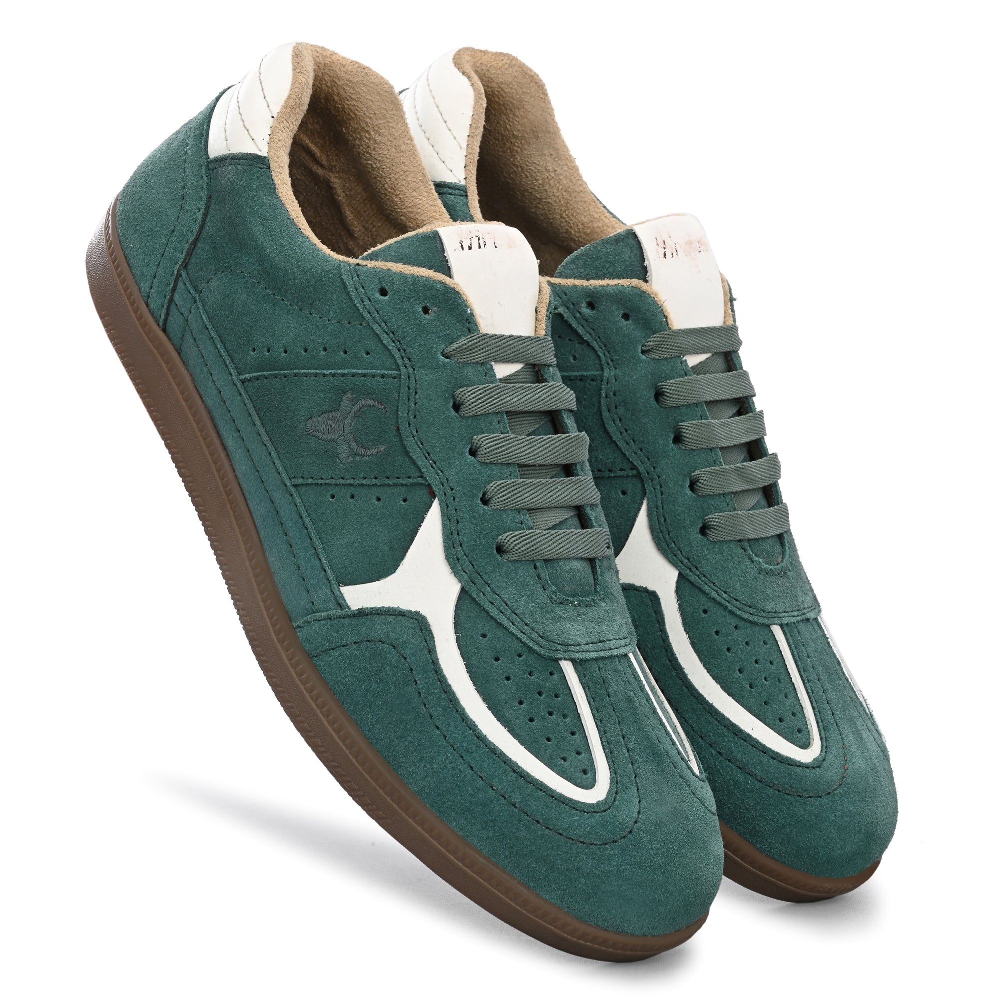 PhoeniXX v2.0 Suede Leather Sneakers – Forest Green & White Unisex (HRLPNX02FGN)