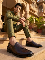 Men's Peshawari Shoe Style Vegan Leather Roman Ethnic Sandal | Premium Party Wear - Brown