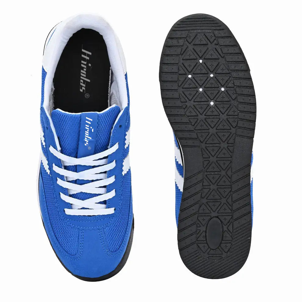 Men's Blue Running Shoes Lightweight Breathable Mesh Sneaker with Cushioning & Comfort Sole HRLSN01BLU