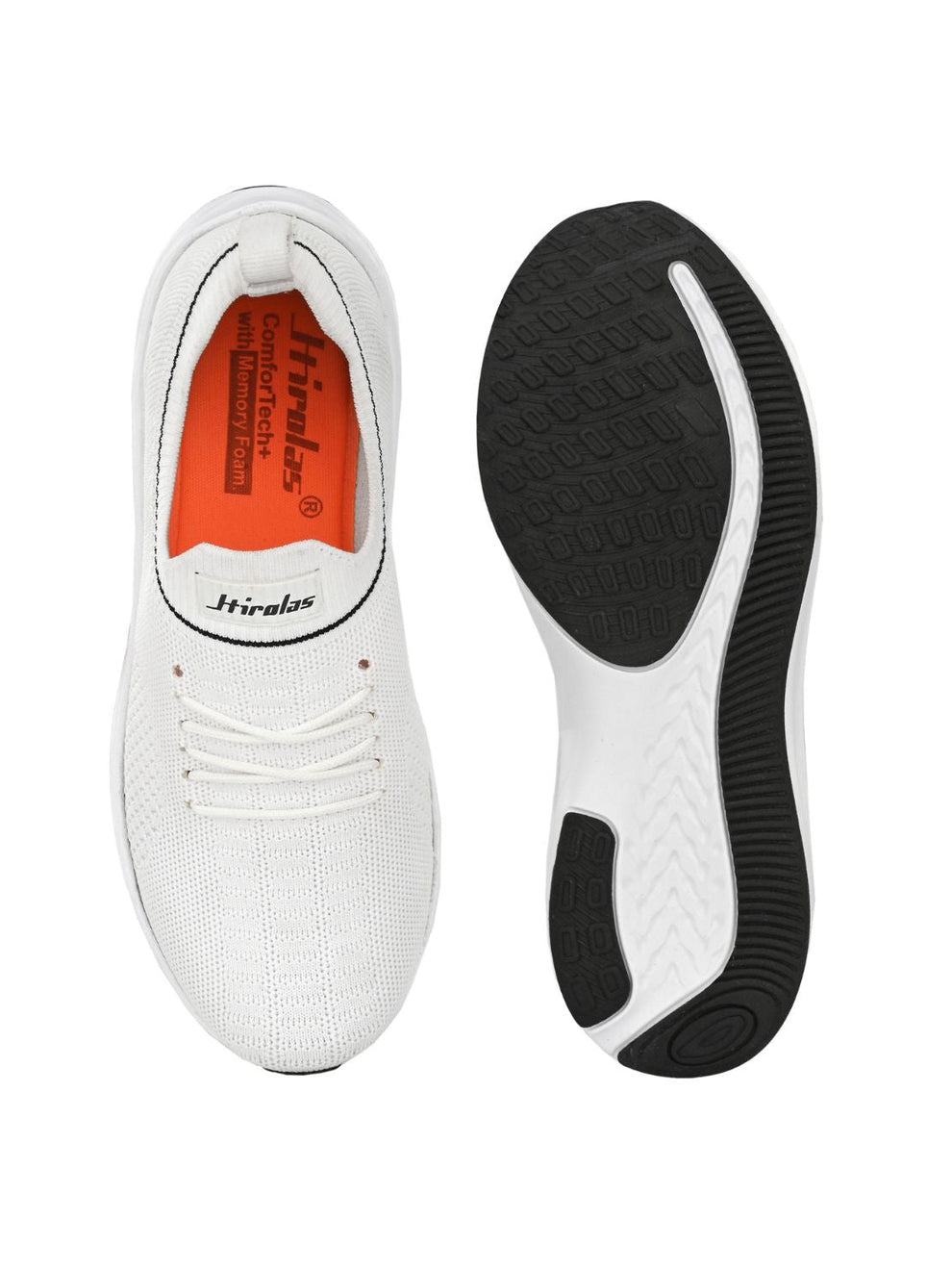 Women White Casual Running Walking Jogging Gym comfortable Athletic Lace-Up Sports Shoes (HRLWF14WHT)