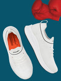 Women White Casual Running Walking Jogging Gym comfortable Athletic Lace-Up Sports Shoes (HRLWF14WHT)