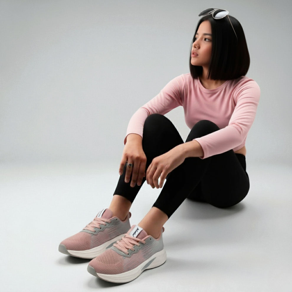 Casual Running Shoes Walking Jogging Gym Sneakers Comfortable Breathable Trainers Athletic Sports Shoes for women - Pink