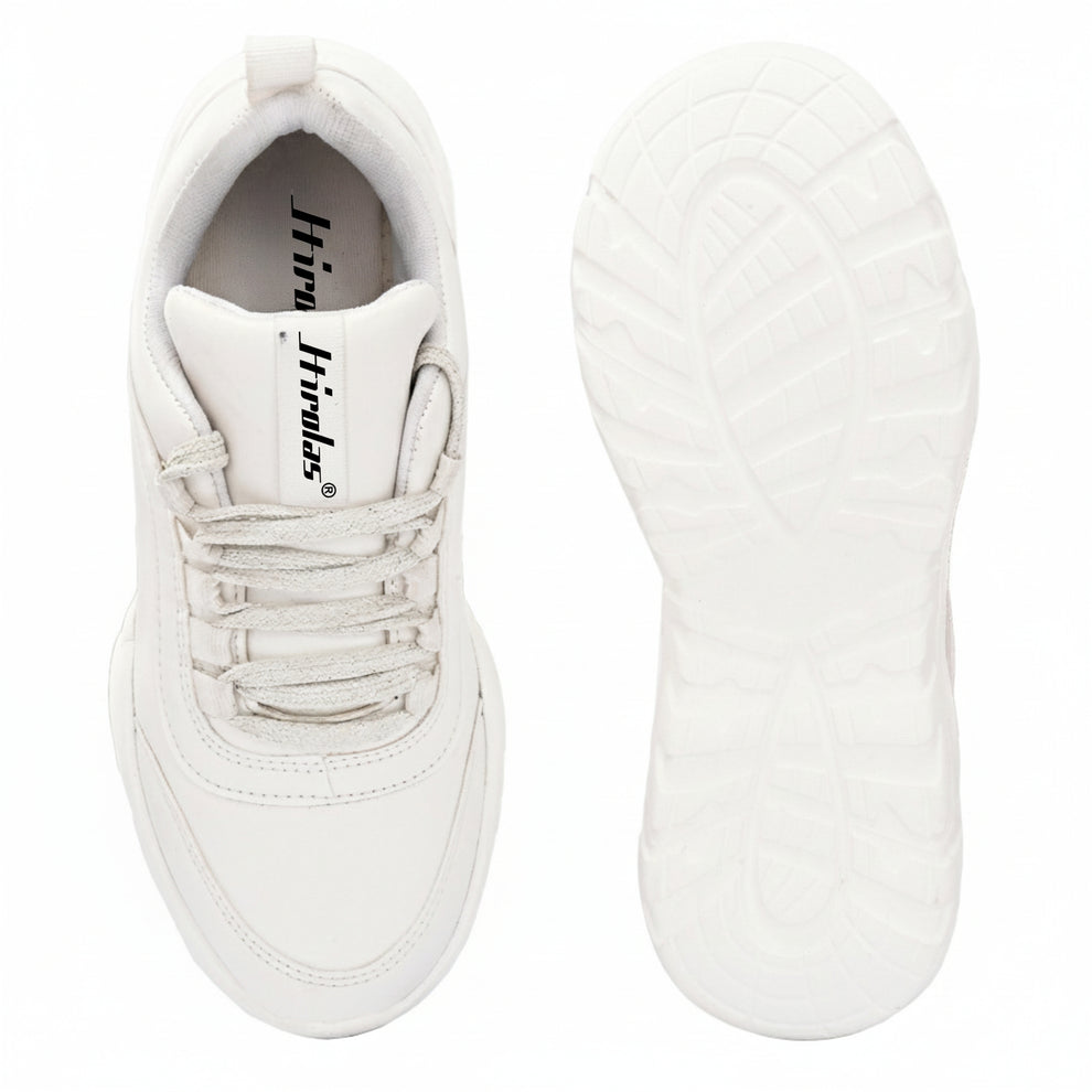 White Lightweight Chunky Sports Shoes for women